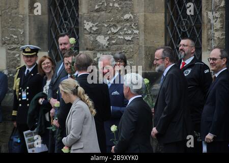 Staatsbesuch des englischen Thronfolgers Prinz Charles - Prinz von Wales und seiner Gattin Camilla, Duchess of Cornwall (Camilla Parker Bowles) in Lei Stock Photo