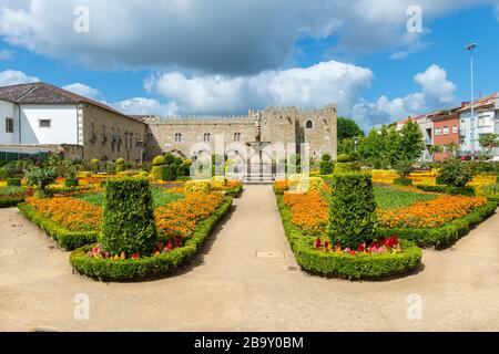 Santa Barbara garden near the walls of the Old Palace of the Archbishops, Braga, Minho, Portugal Stock Photo