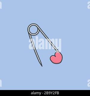 Safety pin vector illustration for Safety Pin Day on April 10th. Stock Vector