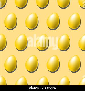 Multi-colored Easter eggs with hard shadows on a blue background Stock Vector