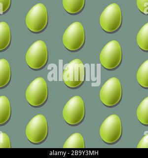 Multi-colored Easter eggs with hard shadows on a blue background Stock Vector