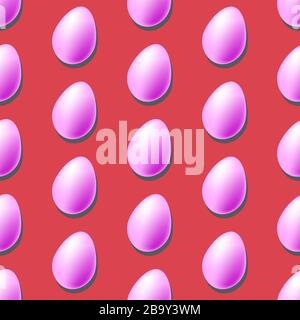 Multi-colored Easter eggs with hard shadows on a blue background Stock Vector