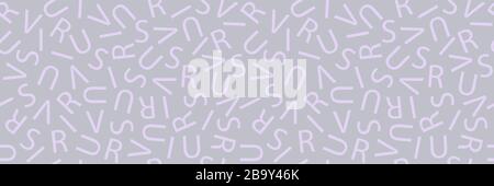 Virus. A seamless header pattern of the letters of the word 'virus'; typographic background. Light variation. Stock Vector