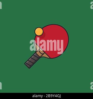 Table Tennis racket and ball vector illustration for World Table Tennis Day on April 6th. Individual sports color symbol. Stock Vector