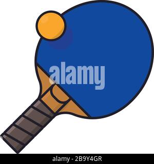 Table Tennis racket and ball isolated vector illustration for World Table Tennis Day on April 6th. Individual sports color symbol. Stock Vector