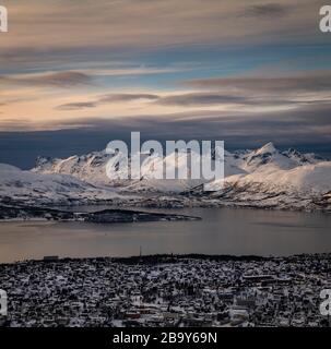 Evening light in winter, Tromso, Norway Stock Photo