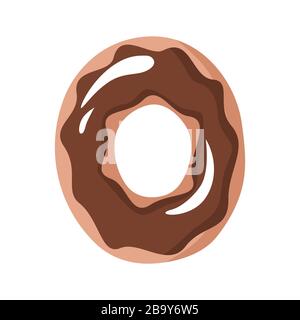 Donut number on the white background - vector illustration Stock Vector