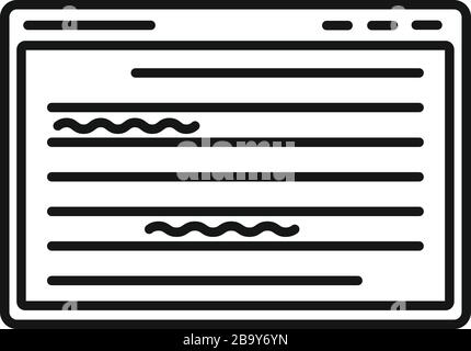 Web editor icon. Outline web editor vector icon for web design isolated on white background Stock Vector