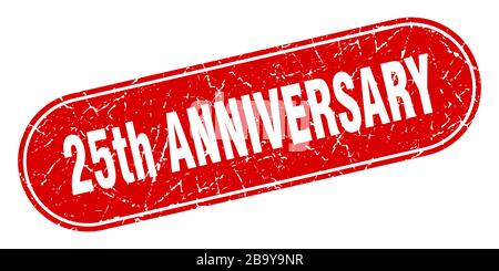 25th anniversary button. 25th anniversary rounded red sign. 25th ...