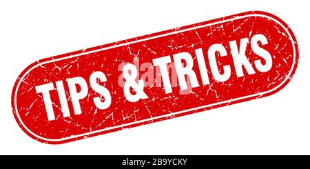 tips & tricks sign. tips & tricks grunge red stamp. Label Stock Vector