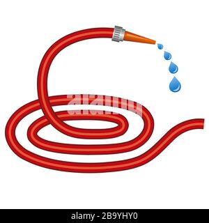 illustration of the red rubber hose on the white background Stock Vector