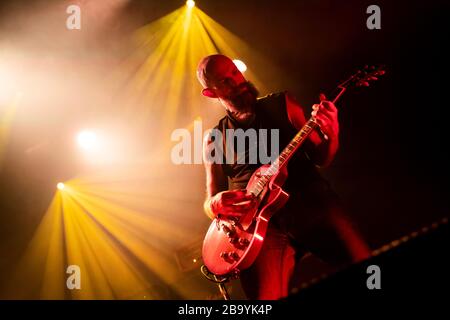 Bergen, Norway. 24th, August, 2019. The Irish extreme metal band Primordial performs a live concert at USF Verftet during the Norwegian heavy metal festival Beyond the Gates 2019 in Bergen. (Photo credit: Gonzales Photo - Jarle H. Moe). Stock Photo