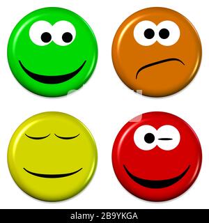 Colorful emojis with different moods Stock Photo - Alamy