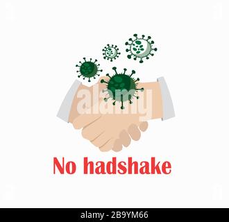 Vector illustration of no handshake - precautions against the worldwide coronavirus pandemic Stock Vector