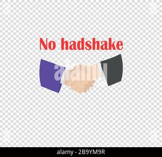 Vector illustration of a no shaking hands on a transparent background - precautionary measures against the global coronavirus pand Stock Vector
