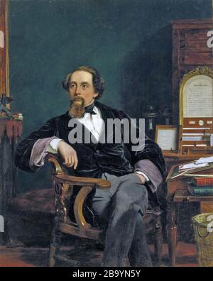 CHARLES DICKENS (1812-1870) English author painted by William Frith in 1859 Stock Photo