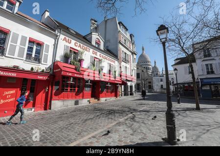 PARISIAN LOCKDOWN IN  MONTMARTRE Stock Photo