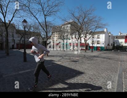 PARISIAN LOCKDOWN IN  MONTMARTRE Stock Photo