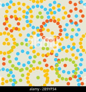 Vector illustration. Seamless background with dots in circles. Pastel colors. Stock Vector
