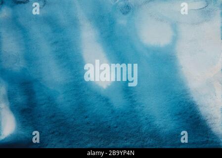 blue color watercolor painted background Stock Photo