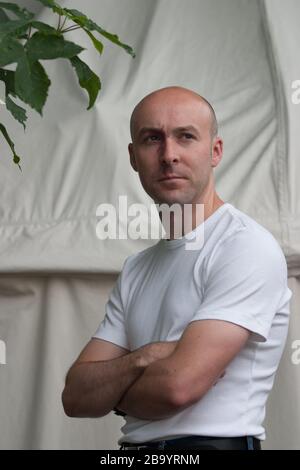 Christopher Brookmyre, Scottish author, at Edinburgh International Book Festival, Edinburgh, Scotland, August 2003. Stock Photo