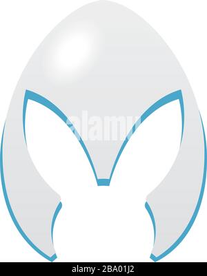 Bunny silhouette in a egg Stock Vector