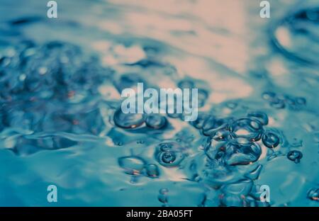 Close up of water bubbles on surface Stock Photo