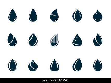 Drop icon set Stock Vector