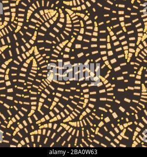 Vector seamless background. Texture of rounded rectangles in the form of arches on a brown background. Decorative pattern for printing on fabric Stock Vector