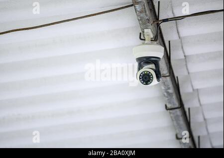 Surveillance camera (CCTV) modern setting on ceiling Stock Photo