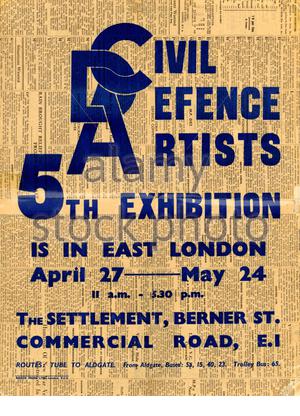 British World War 2 Civil Defence Artists 5th exhibition London 1940s Stock Photo