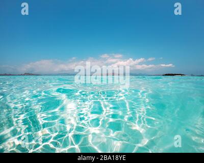 Aqua Blue Tropical Water of an Island Paradise Stock Photo