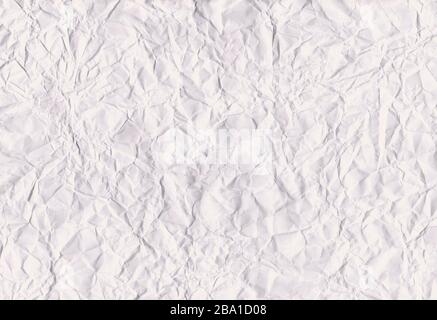 Wrinkled paper texture or background.  White paper sheet. Stock Photo