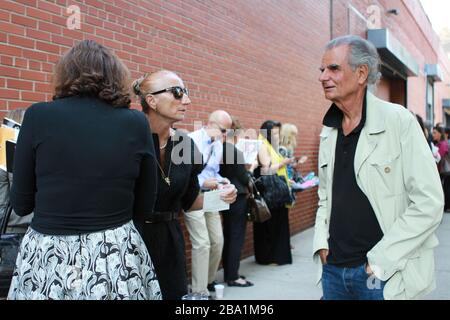 New York, NY, USA. September 12, 2012: Prominent fashion photographer Patrick Demarchelier arrives to attend Ralph Lauren's fashion show. Stock Photo