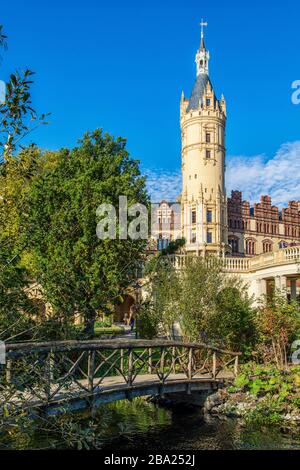 Schwerin Castle, seat of the state government of Mecklenburg-Western Pomerania Stock Photo