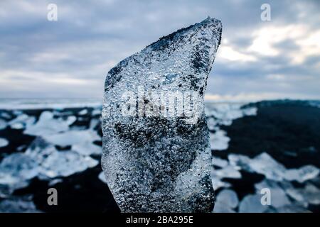 Diamond beach is one of the most incredible places in Iceland where a photographer can lose his sense of time taking photos Stock Photo