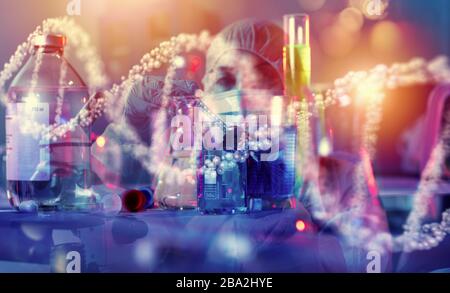 Medical science laboratory. Concept of virus and bacteria research Stock Photo