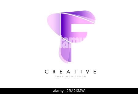 Letter F Logo with Satin texture and Fluid Look Vector Design. Stock Vector