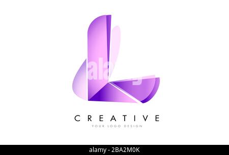 Letter L Logo with Satin texture and Fluid Look Vector Design. Stock Vector