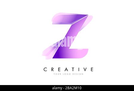 Letter Z Logo with Satin texture and Fluid Look Vector Design. Stock Vector