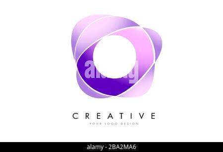 Letter O Logo with Satin texture and Fluid Look Vector Design. Stock Vector