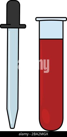 Dropper and test tube icon Stock Vector
