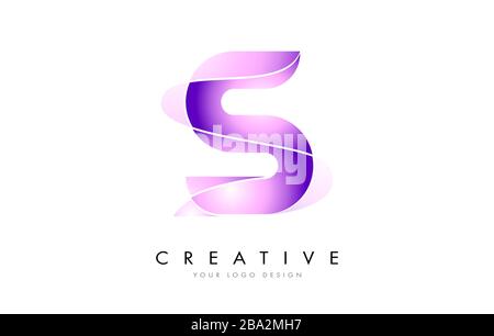 Letter S Logo with Satin texture and Fluid Look Vector Design. Stock Vector