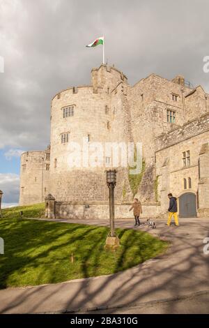 National Trust owned Chirk Castle a stately home on the English Welsh border at Chirk near Wrexham  in North Wales Stock Photo