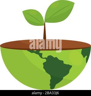 Plant in an earth planet Stock Vector