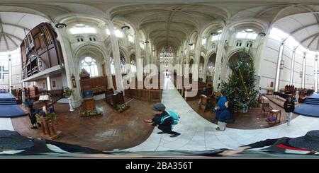 360 degree panoramic view of Dunedin Diocese St Paul cathedral and altar for worshippers