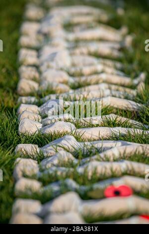 Shrouds of the Somme, The Olympic Park.  Created by artist Rob Heard Stock Photo