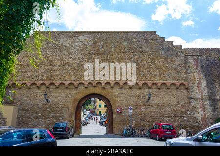 Porta San Miniato-part of the circle of walls of Florence , and is located in Oltrarno , in particular in the area of San Niccolò of Florence, Italy Stock Photo