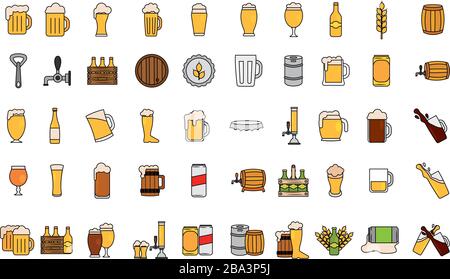 Set of beer icons Stock Vector