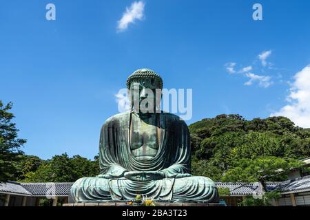 The Great Buddha of Kamakura at Kotokuin Temple is one of the most famous icons of Japan Stock Photo